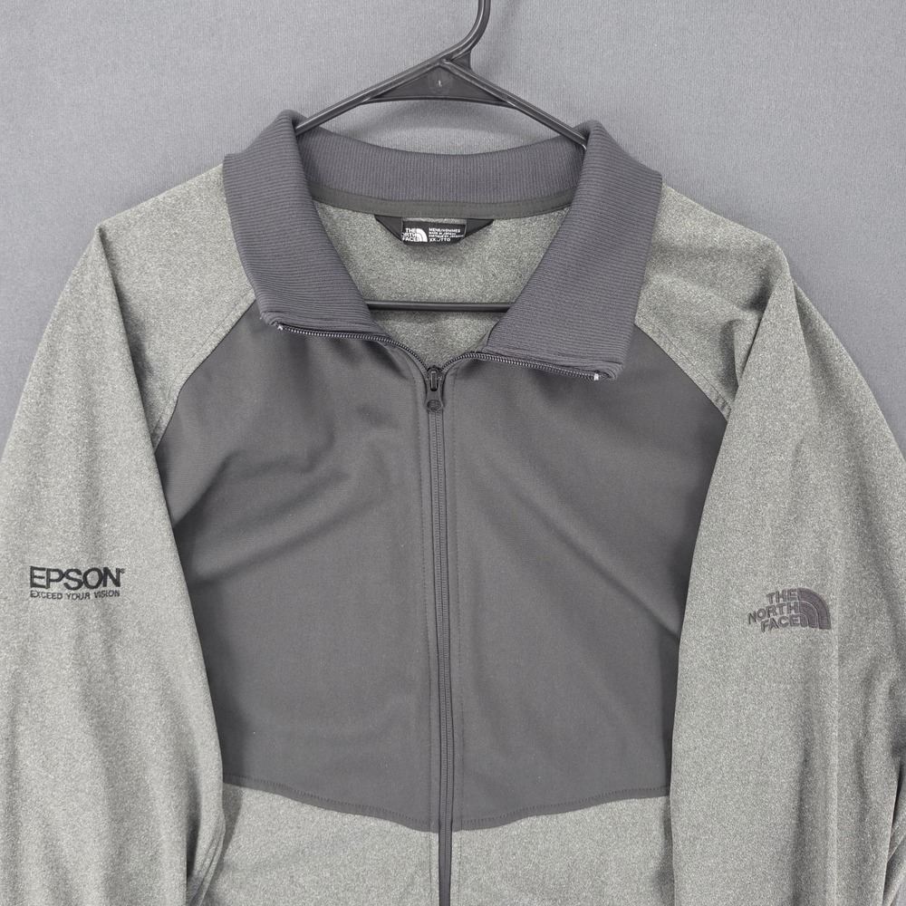 The North Face Mens XXL Gray Full Zip Track Jacket Epson Logo Pockets